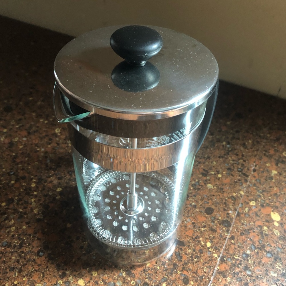 Bodum Stainless Steel and Glass French Press with Black Knob